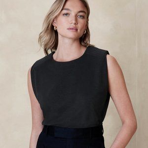 Banana Republic Factory Navy Blue Slub Trapunto T-Shirt